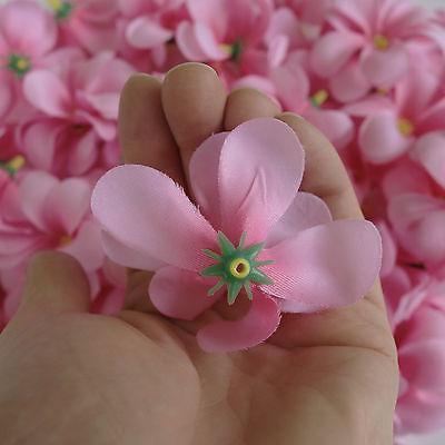 Artificial Pink Plumeria Flower Heads Silk Fake Craft Hair Clip Headband Flowers
