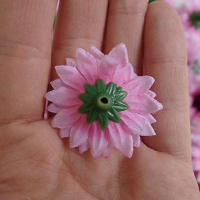 Artificial Pink Sunflower Flower Heads Silk Fake Flowers for Hair Clips Headband