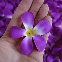Artificial Purple Plumeria Flower Heads Silk Fake Hair Clip Hairband Art Flowers