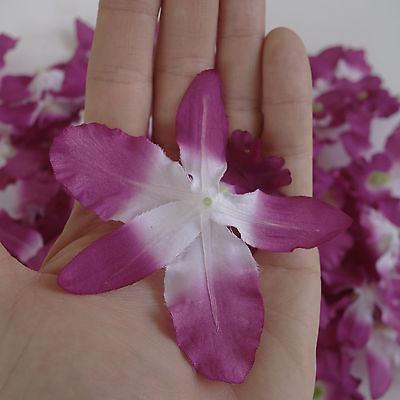 Artificial Purple White Orchid Flower Heads Silk Fake Hair Clip Headband Flowers