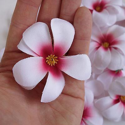 Artificial Red Pink White Plumeria Flower Heads Silk Fake Hair Clip Band Flowers