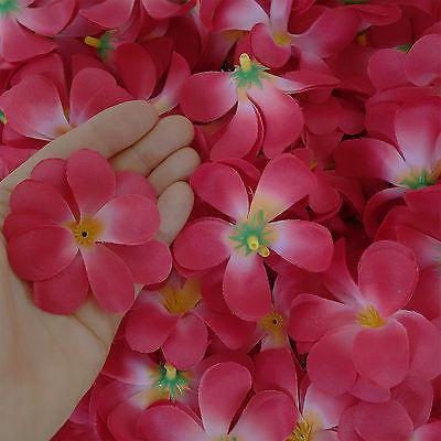 Artificial Red Plumeria Flower Heads Silk Fake Flowers for Hair Clips Alice Band
