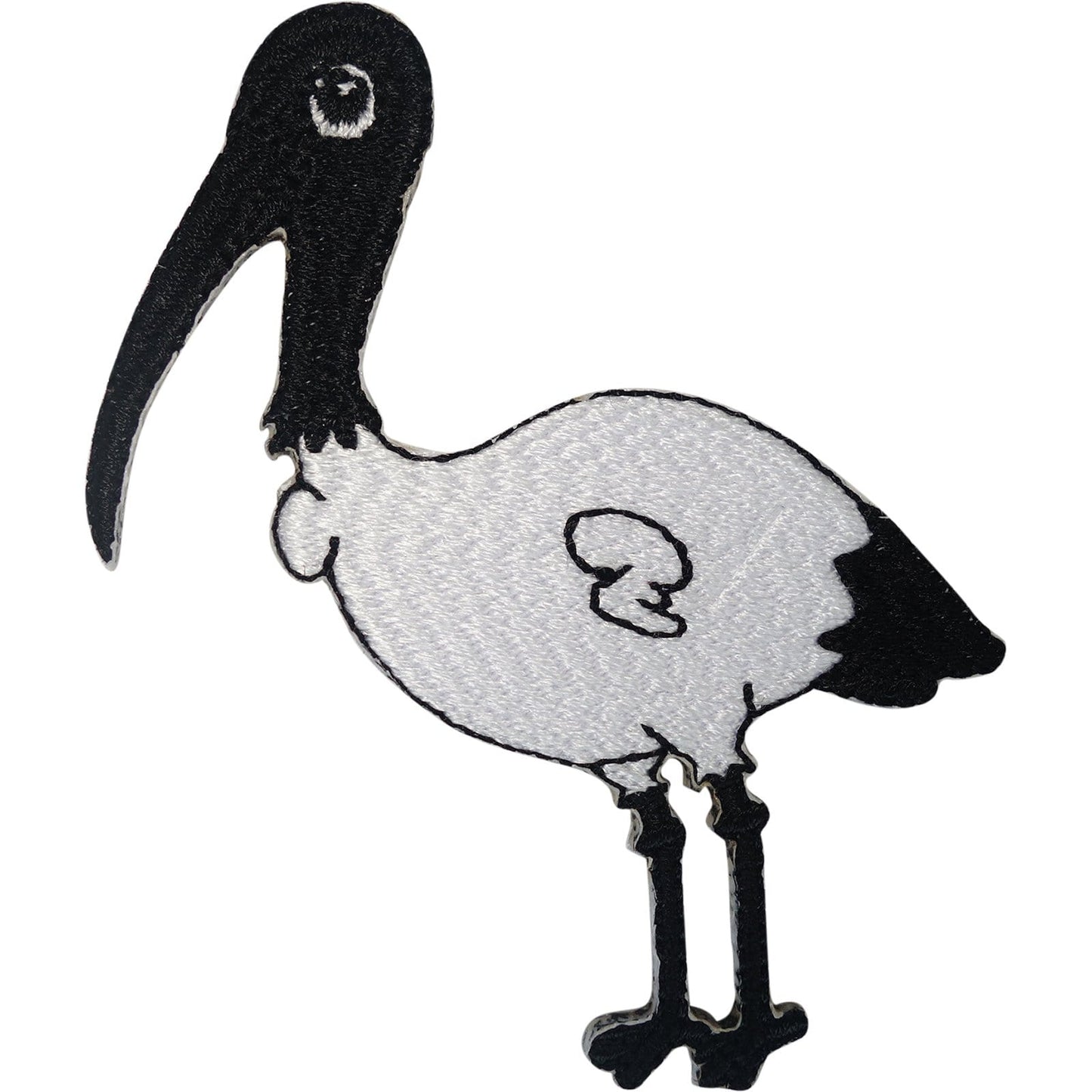Australian White Ibis Bird Patch Iron On Sew On Clothes Animal Embroidered Badge