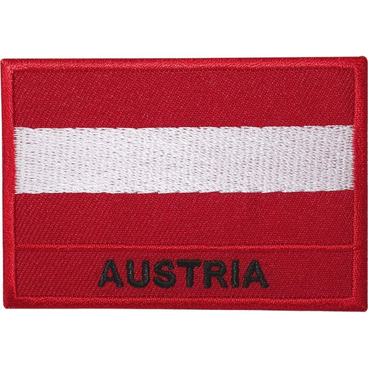 Austria Flag Embroidered Iron Sew On Patch Austrian Jacket Bag Embroidery Badge