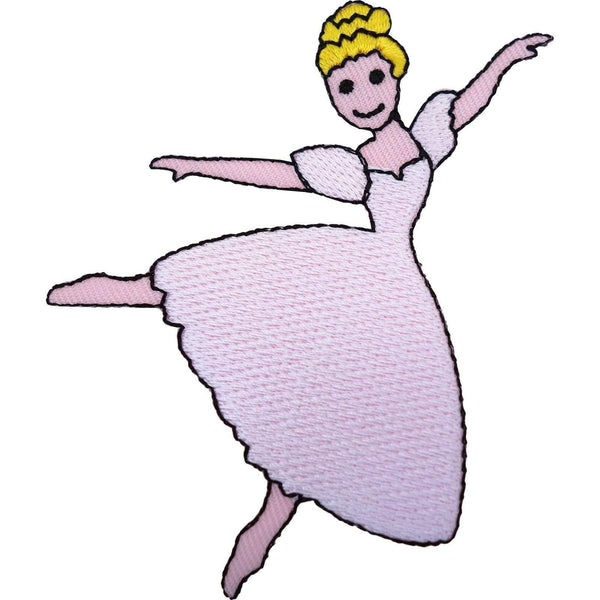 Ballerina Iron Sew On Patch Pink Ballet Dress Skirt Tutu Dance Embroidered Badge