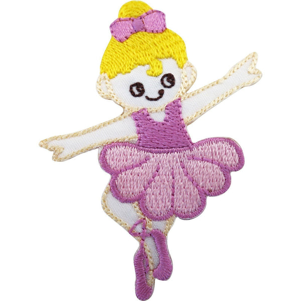 Ballerina Patch Iron / Sew On Embroidered Badge in Pink Ballet Dress Tutu Shoes