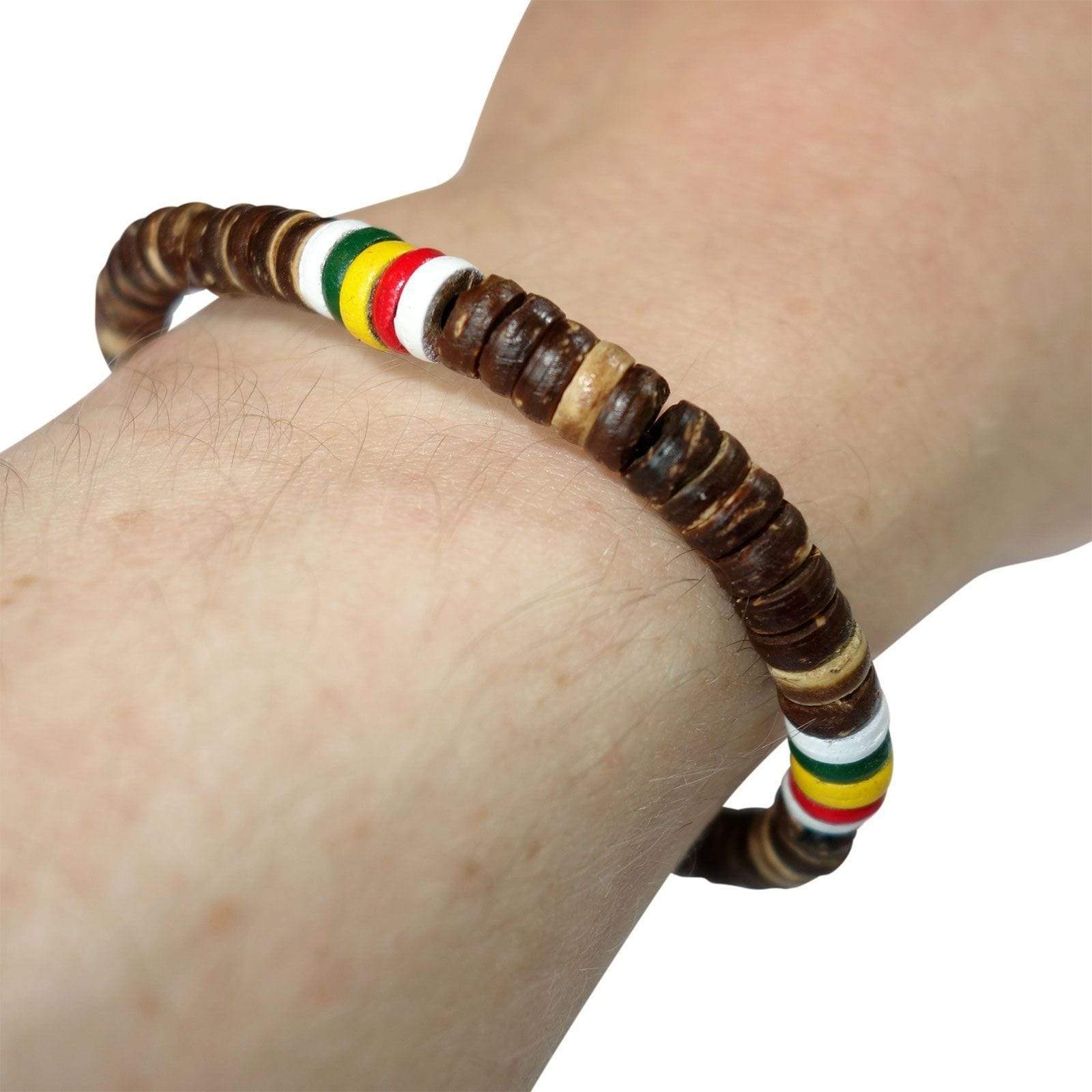 Beaded Wood Bracelet Wristband Bangle Mens Womens Boys Girls Ladies Jewellery