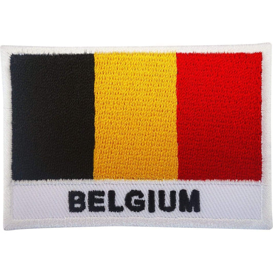 Belgium Flag Patch Iron On / Sew On Badge Football T Shirt Embroidered Applique