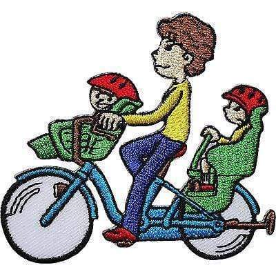Bicycle Embroidered Iron / Sew On Patch Front Rear Child Bike Seat Kids Badge