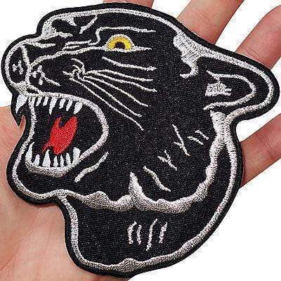 Big Black Panther Head Embroidered Iron / Sew On Patch Shirt Jacket Large Badge
