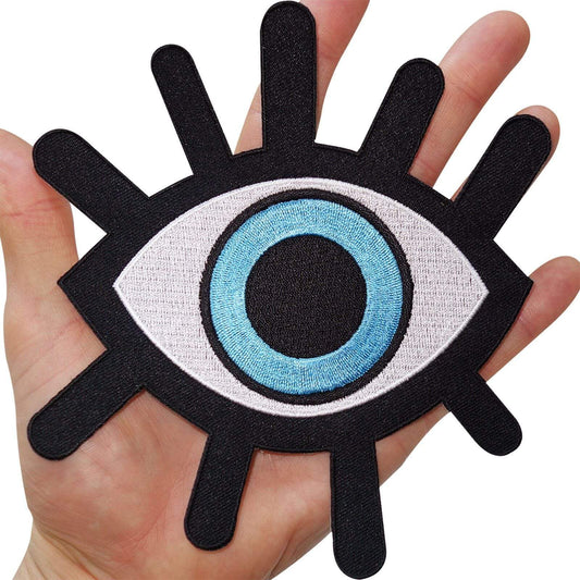 Big Evil Eye Embroidered Iron Sew On Clothes Bag Jacket Shirt Large Patch Badge