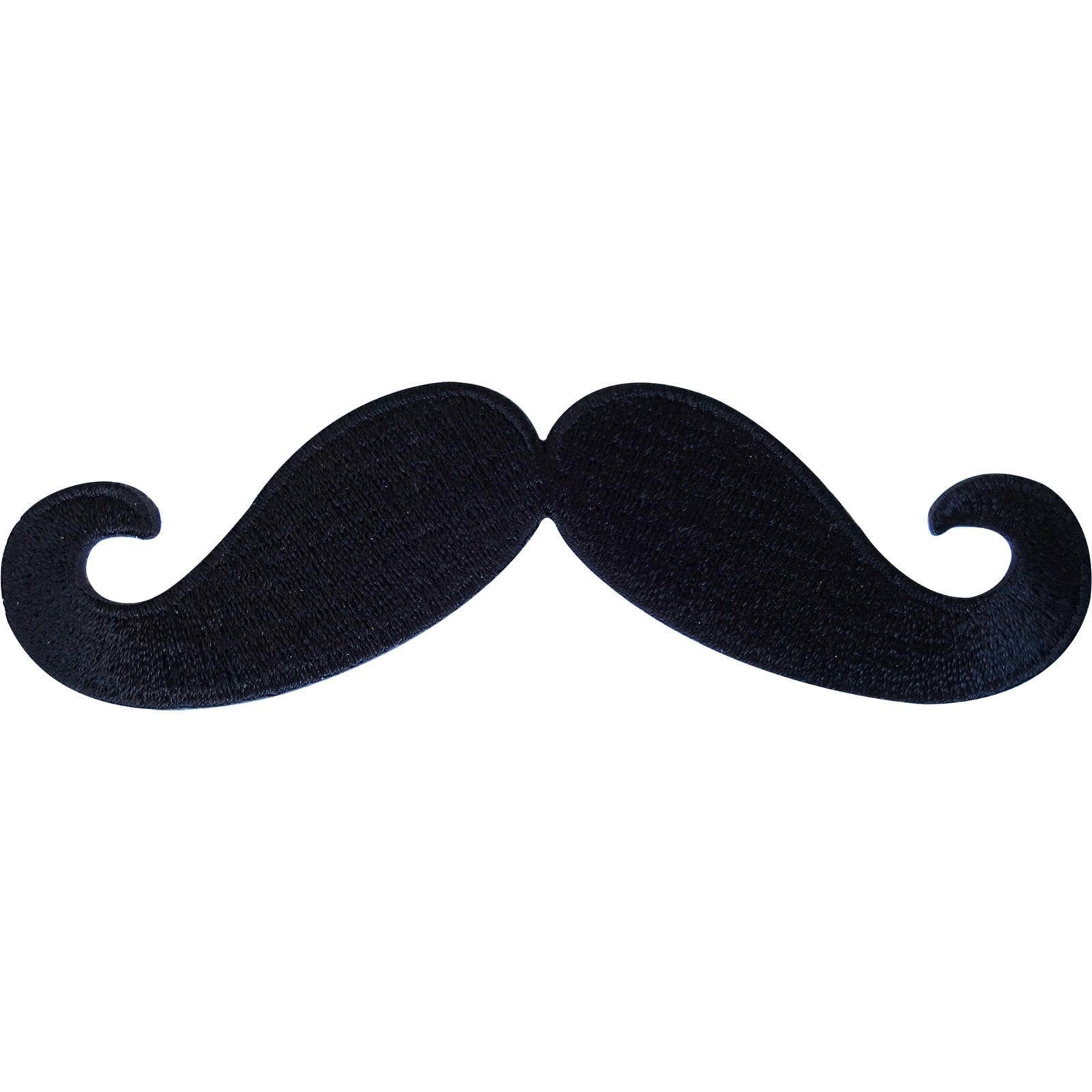 Big Large Embroidered Iron On Black Moustache Patch Sew On Mustache Cloth Badge