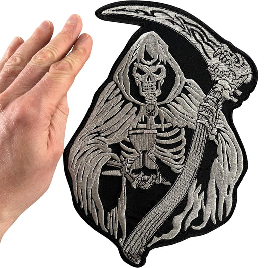 Big Large Grim Reaper Motorbike Jacket Back Patch Iron Sew On Embroidered Badge