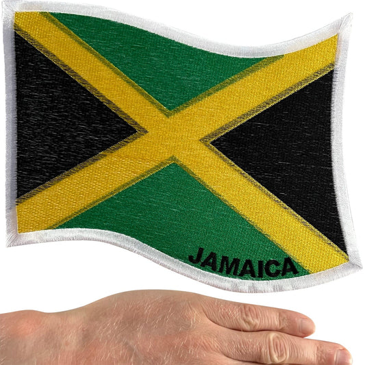 Big Large Iron On Sew On Jamaica Flag Patch Embroidered Badge For Jacket Clothes