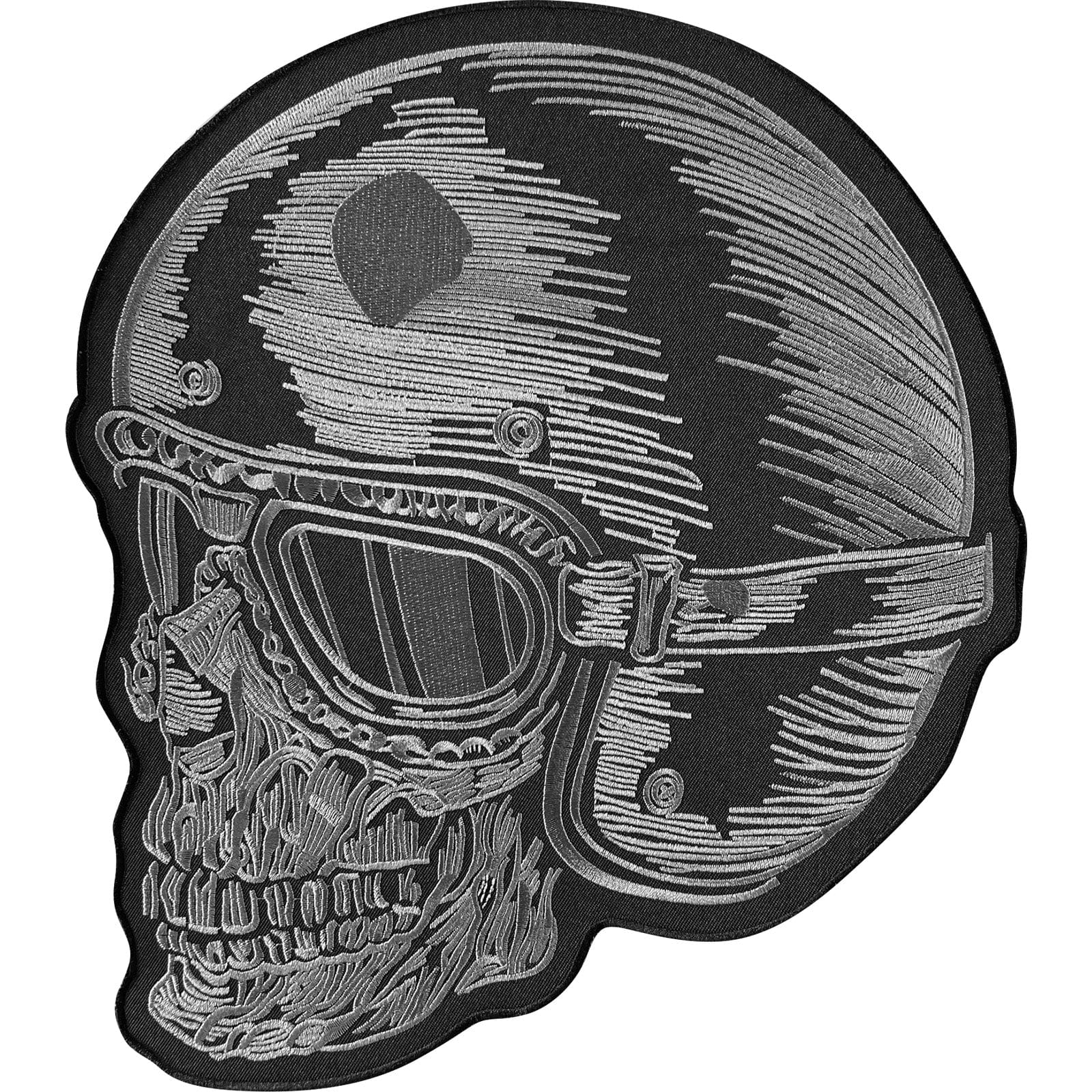 Big Large Iron Sew On Back Patch Badge Skull Motorbike Helmet Motorcycle Goggles