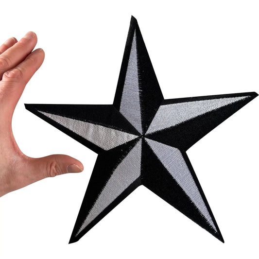Big Large Iron Sew On Star Embroidered Patch T Shirt Jacket Bag Embroidery Badge