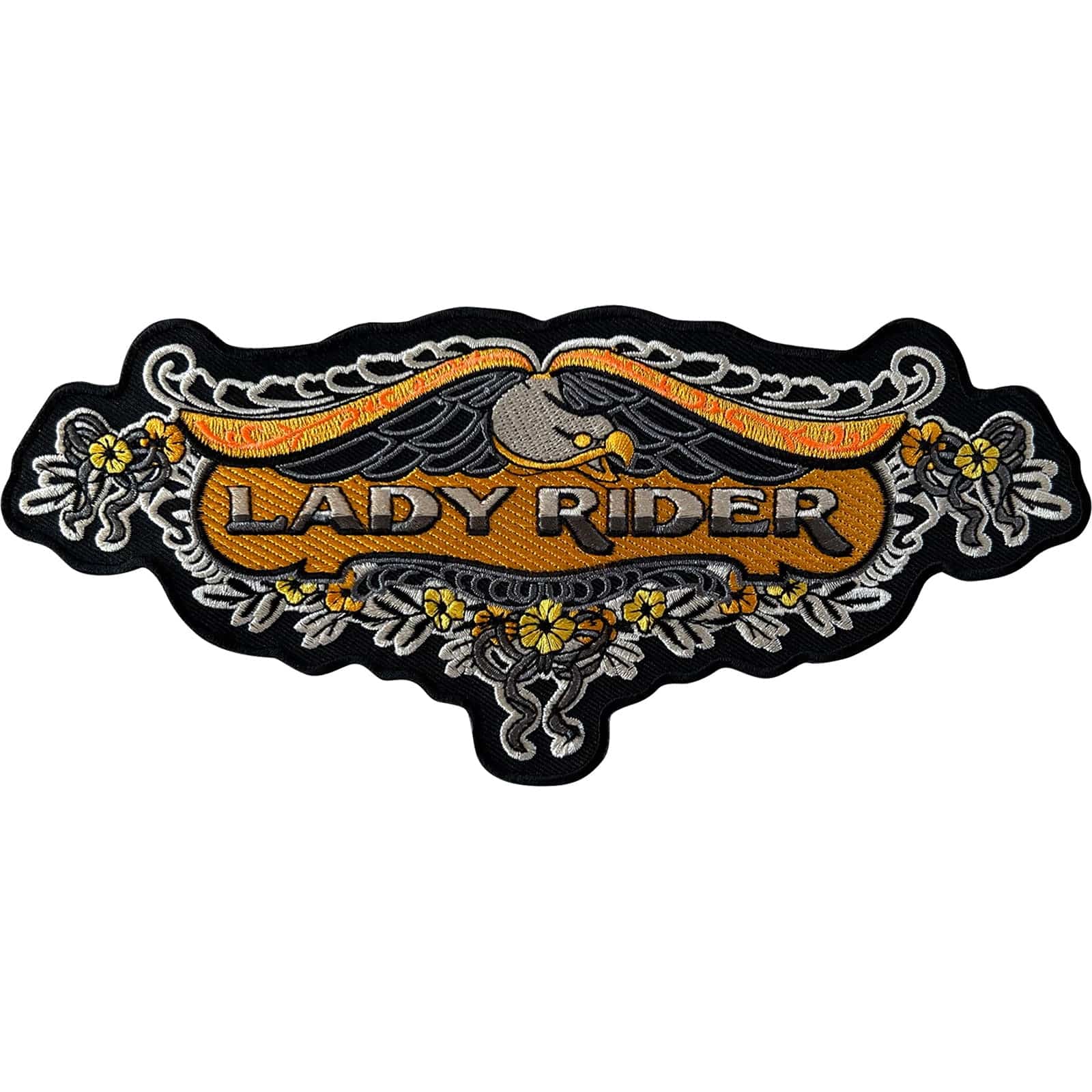 Big Large Lady Rider Iron Sew On Patch Womens Ladies Motorbike Jacket Coat Badge