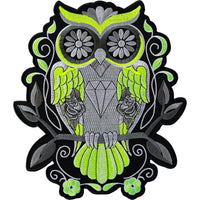 Big Large Owl Iron Sew On Patch Motorbike Leather Denim Jacket Embroidered Badge