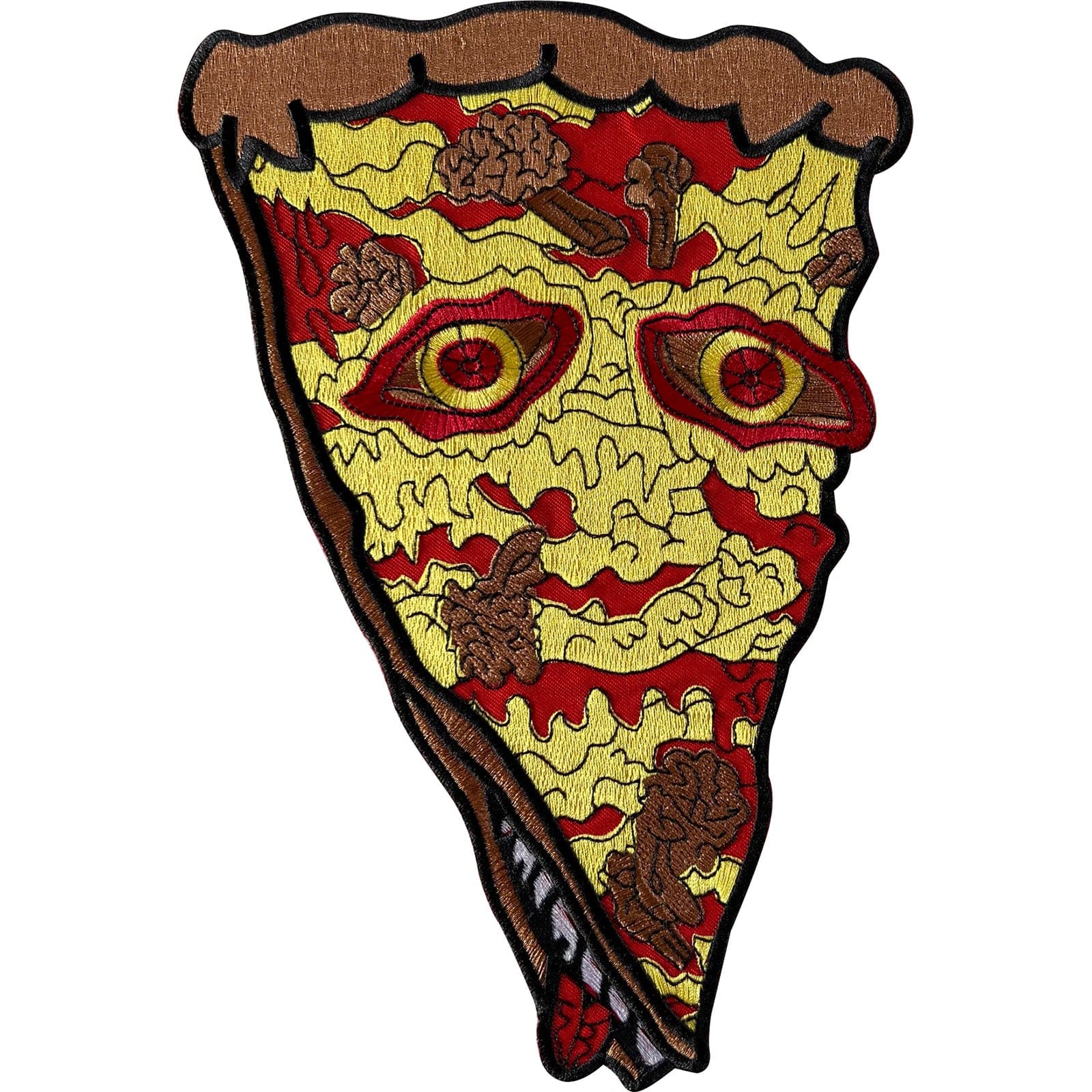 Big Large Pizza Slice Brain Patch Iron Sew On Back Jacket Coat Embroidered Badge