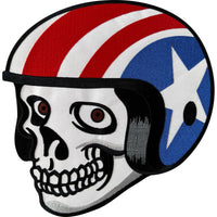 Big Large Skull Helmet Biker Patch Iron Sew On Jacket Clothes Embroidered Badge