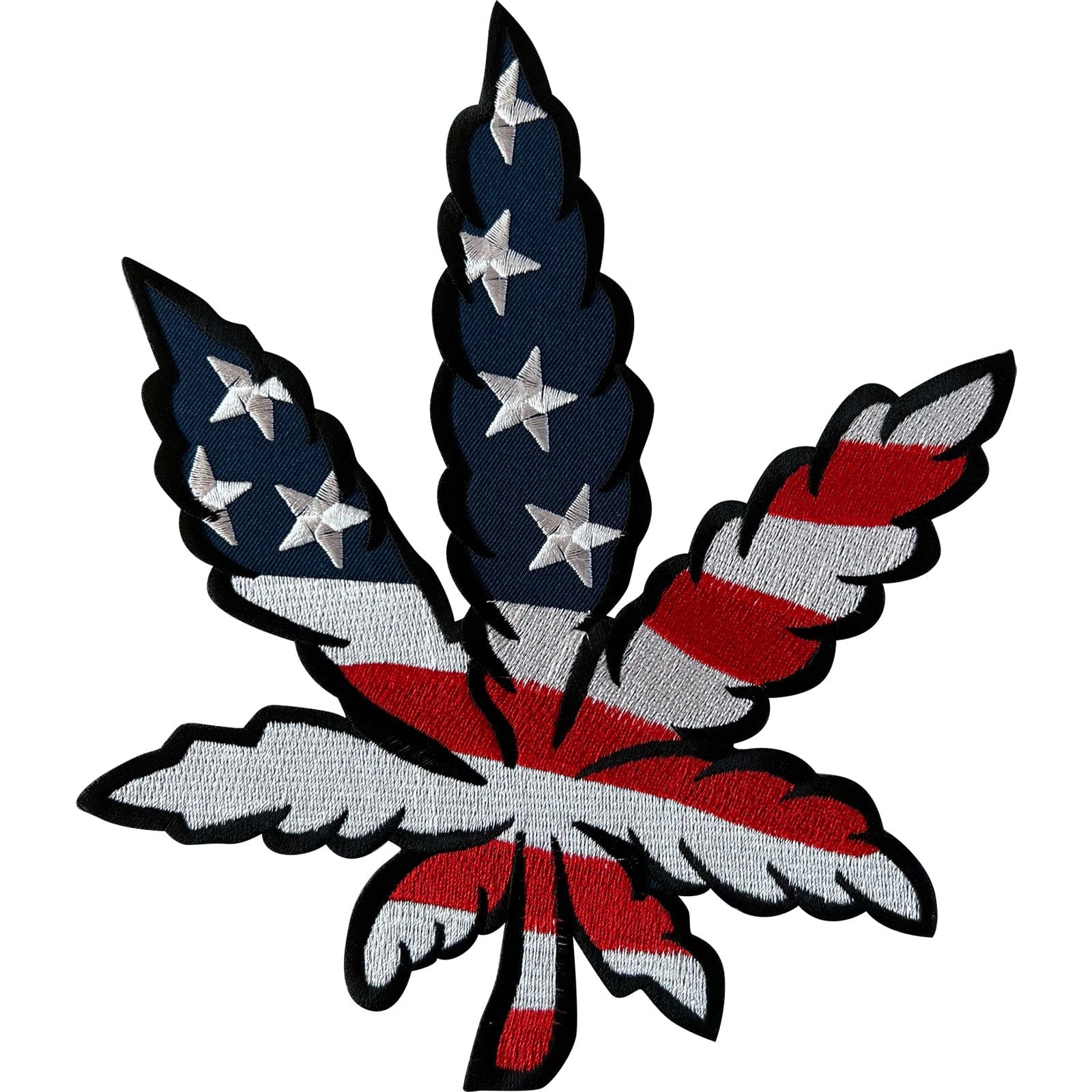 Big Large USA Flag Cannabis Leaf Patch Iron Sew On Jacket Coat Embroidered Badge