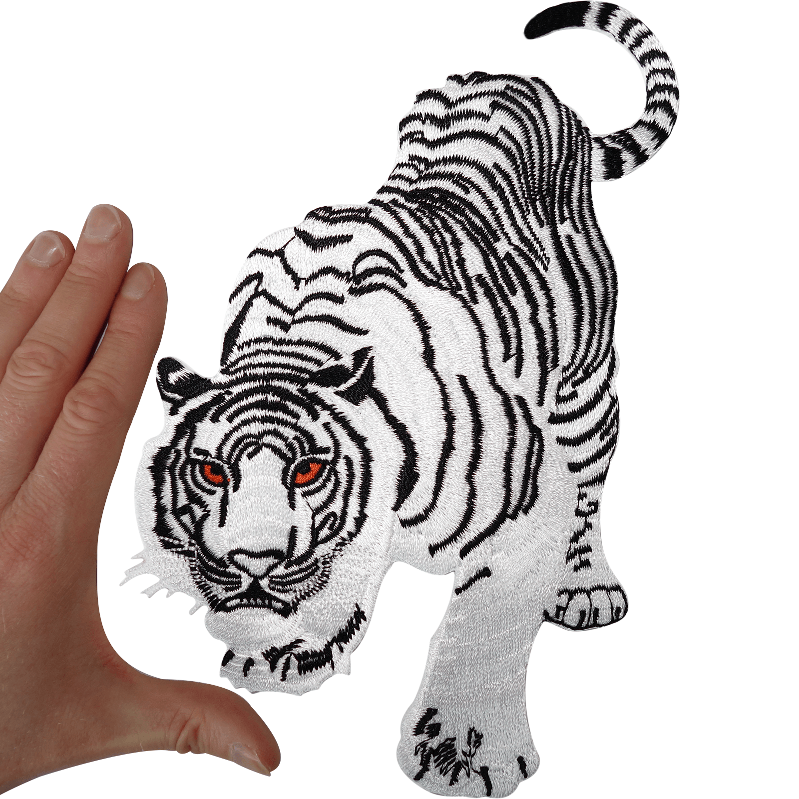 Large Iron on Patches for Jackets Large Blue Tiger Patch 