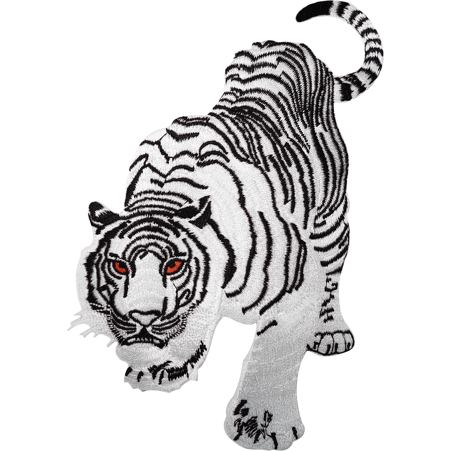 Big Large White Tiger Iron On Patch Sew On Jacket Animal Cat Embroidered Badge