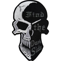 Big Large Yin and Yang Skull Patch Iron On Sew On Black White Embroidered Badge