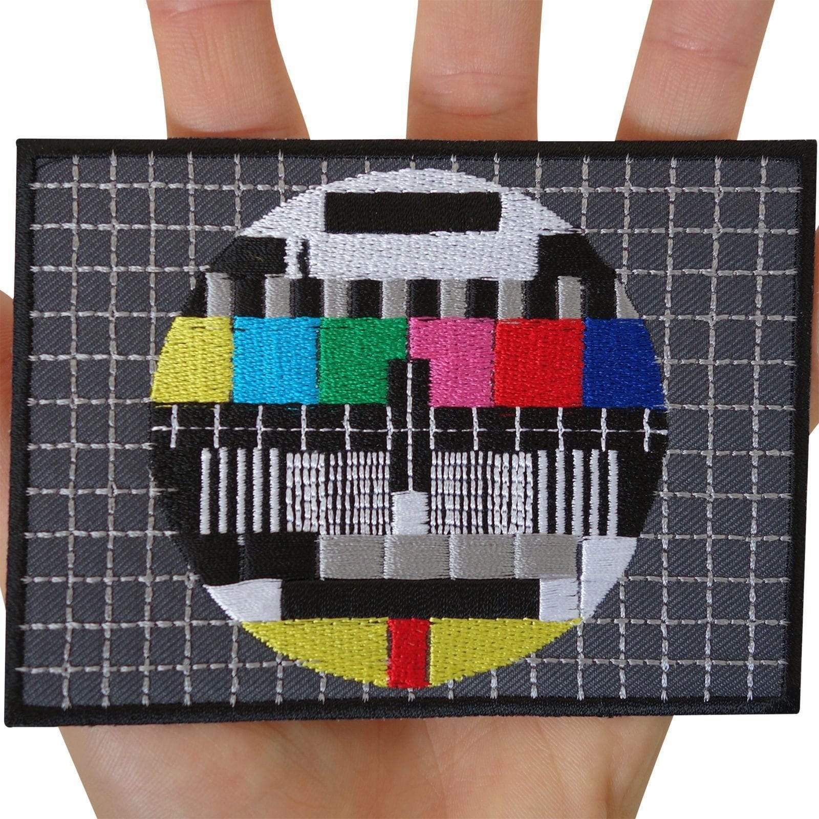 Big TV Test Card Embroidered Iron / Sew On Patch Large Embroidery Applique Badge