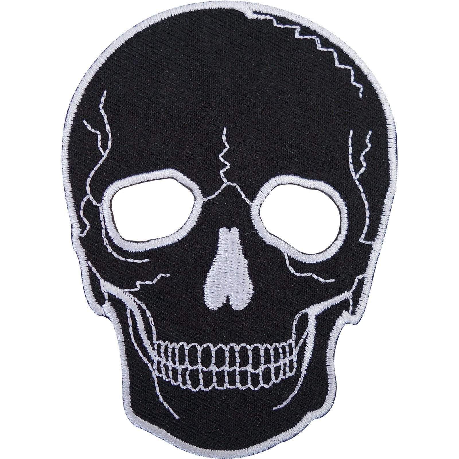 Biker Patch Embroidered Skull Mask Sew On / Iron On Badge for Clothes Bag Jacket