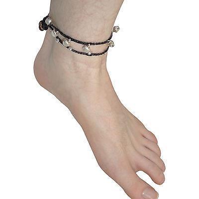 Black Ankle Bracelet Foot Anklet Chain Silver Bells Mens Ladies Feet Jewellery Black Ankle Bracelet Foot Anklet Chain Silver Bells Mens Ladies Feet Jewellery