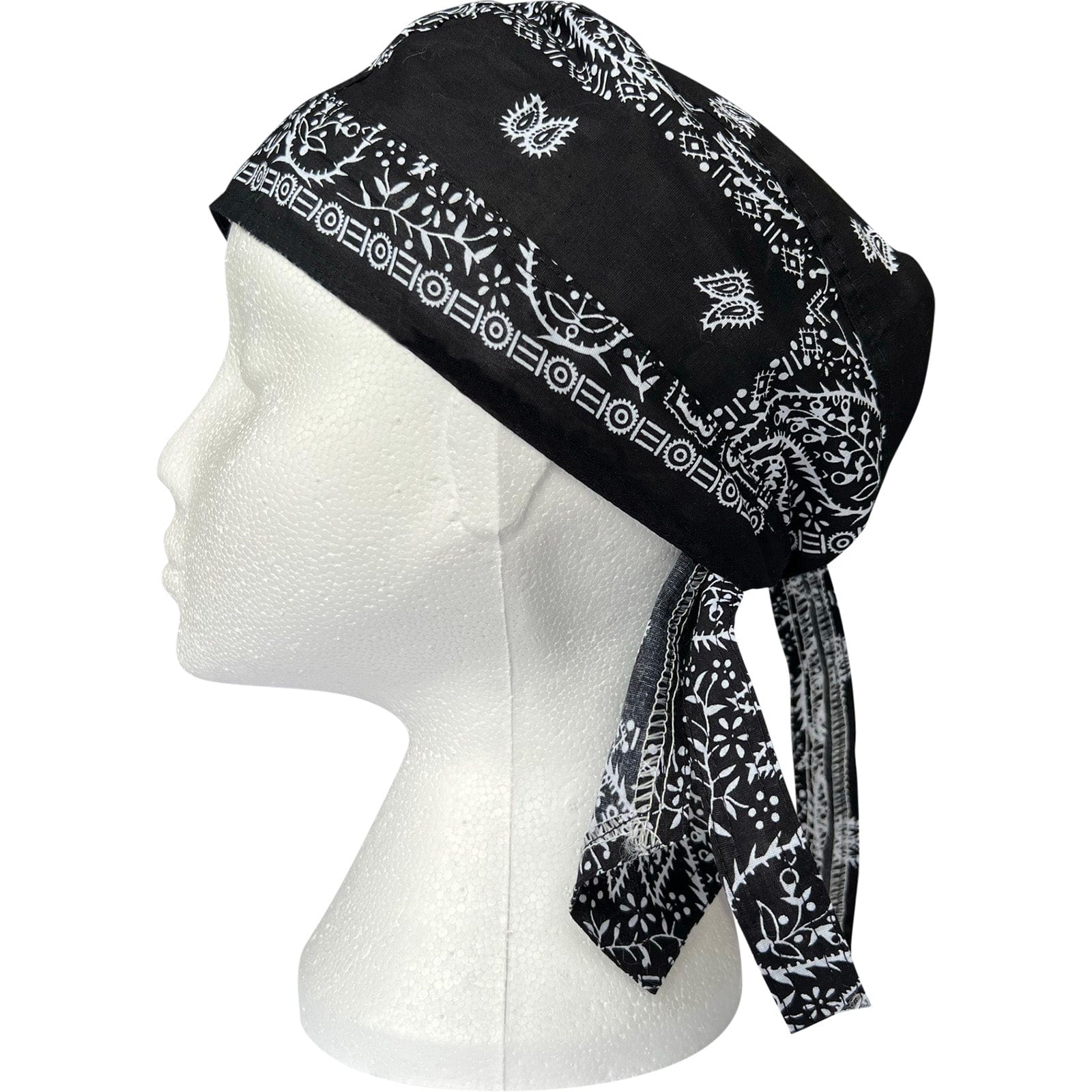 Black Bandana Zandana Hairband Headband Hair Head Band Scarf Durag Sun Hat Cap