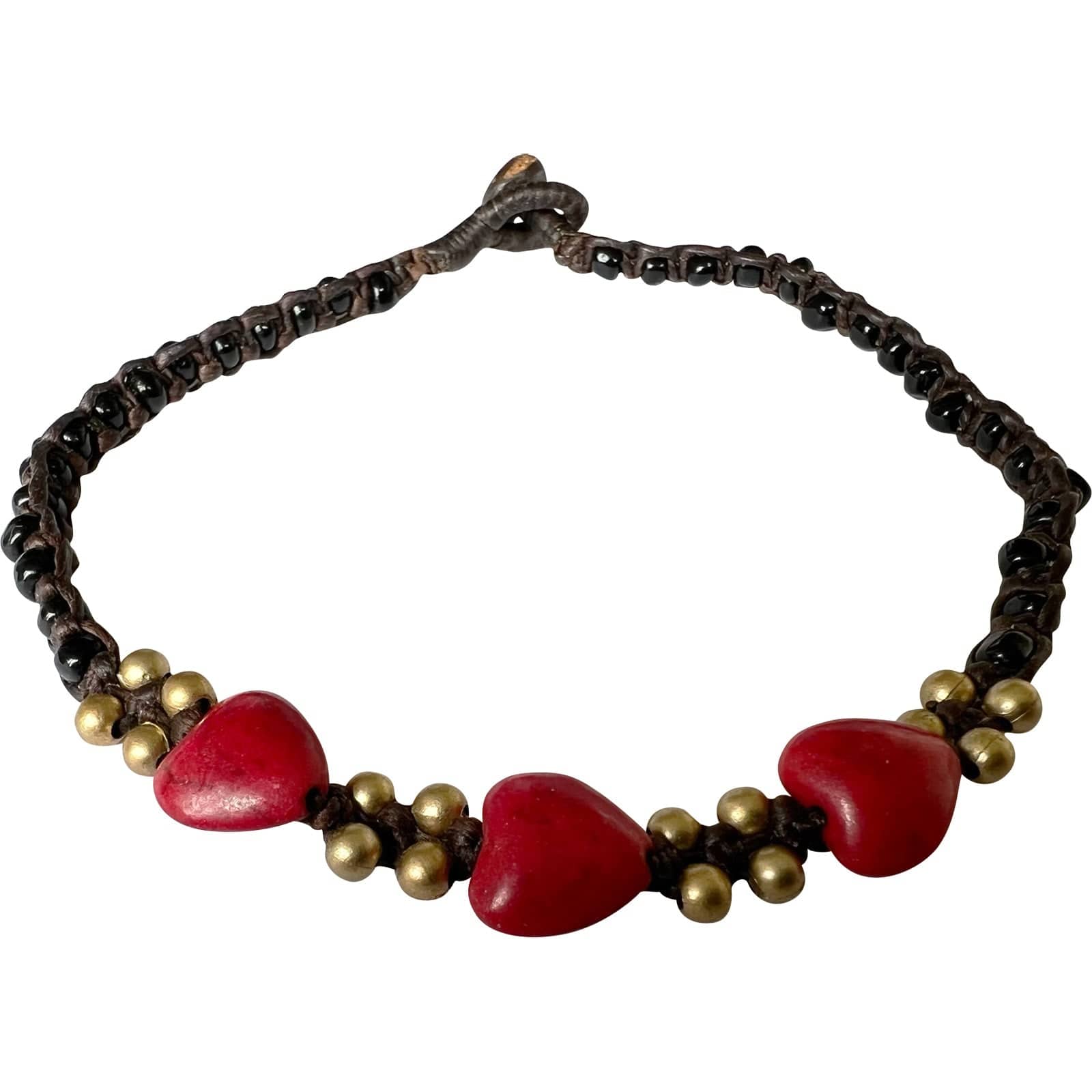 Black Brown Gold Red Heart Anklet Foot Chain Ankle Bracelet Women Girl Jewellery