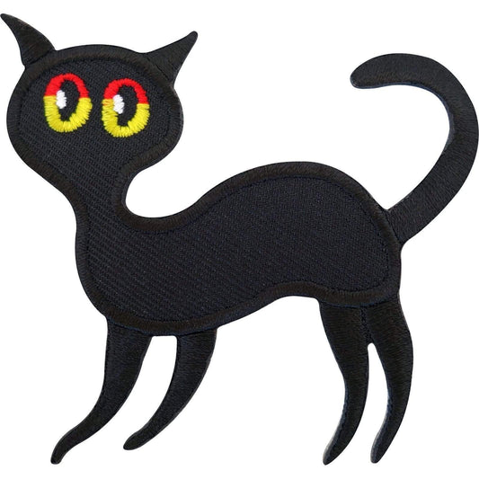 Black Cat Patch Embroidered Iron On Badge / Sew On T Shirt Bag Coat Lucky Charm