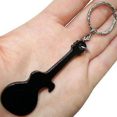Black Electric Guitar Key Ring Chain Fob Bottle Opener Cool Keyring Keychain Toy