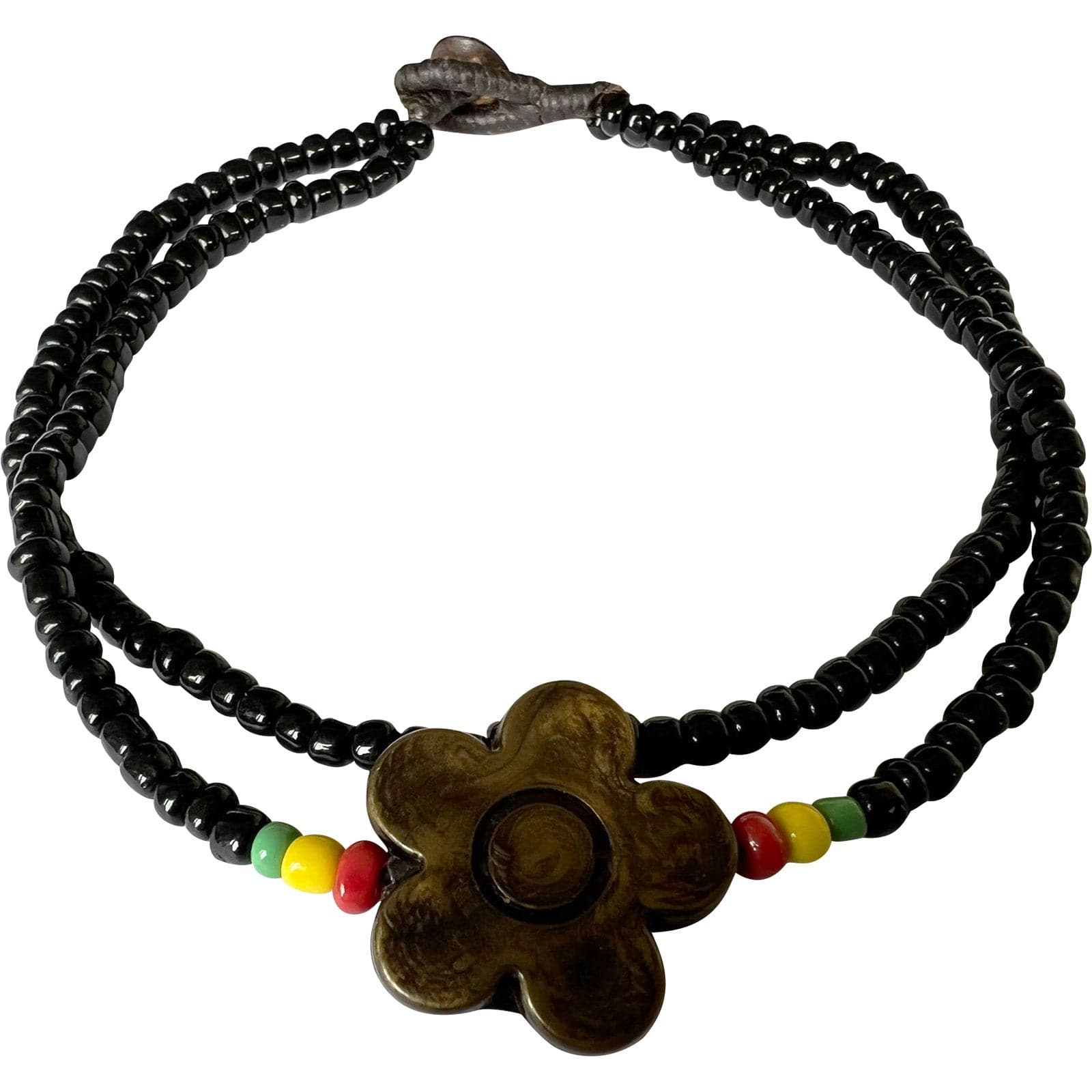 Black Flower Beads Anklet Foot Chain Ankle Bracelet Womens Girl Ladies Jewellery