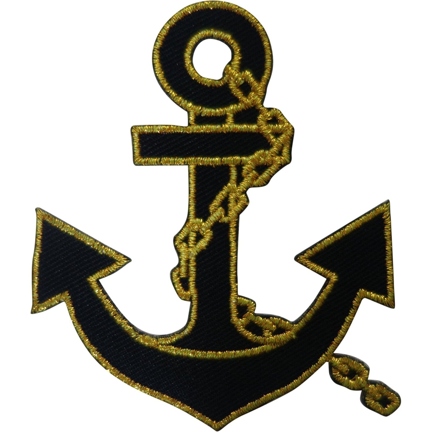 Black Gold Anchor Patch Iron Sew On Navy Sailor Fancy Dress Embroidered Badge