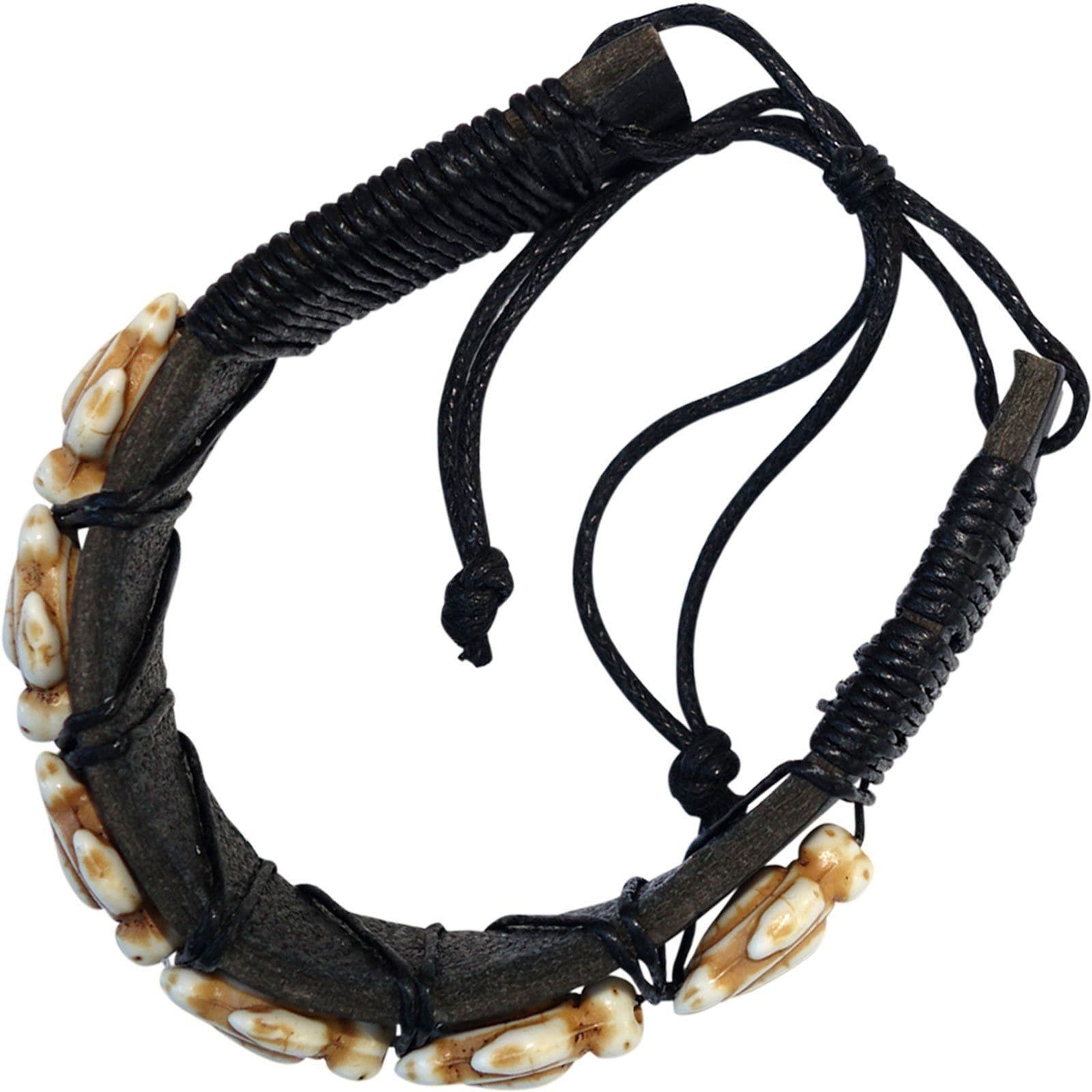 Black Leather Turtle Wristband Bracelet Bangle Mens Womens Ladies Boys Jewellery