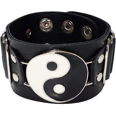 Black Leather Yin and Yang Bracelet Wristband Feng Shui Yoga Fashion Jewellery Black Leather Yin and Yang Bracelet Wristband Feng Shui Yoga Fashion Jewellery