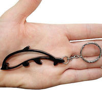 Black Metal Dolphin Key Ring Chain Fob Beer Bottle Opener Keyring Keychain Toy