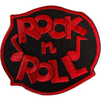 Black Red Rock and Roll Patch Iron Sew On T Shirt Jacket Bag Embroidered Badge