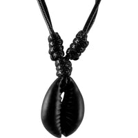 Black Shell Pendant Necklace Cord Chain Mens Womens Girls Boy Handmade Jewellery