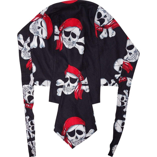 Black Skull and Crossbones Bandana Biker Chef Pirate Fancy Dress Costume Hat Cap