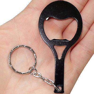 Black Tennis Racket Key Ring Chain Fob Bottle Opener Keyring Keychain Bag Charm Black Tennis Racket Key Ring Chain Fob Bottle Opener Keyring Keychain Bag Charm