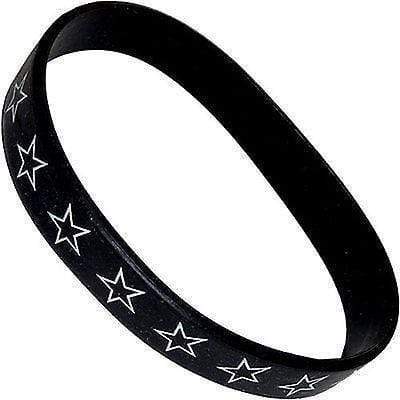 Black White Stars Rubber Silicone Wristband Bracelet Bangle Mans Ladies Boy Girl