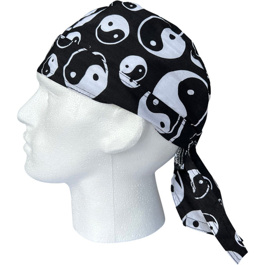 Black White Yin Yang Bandana Zandana Hairband Headband Headscarf Durag Hat Cap