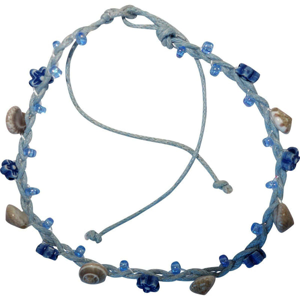 Blue Anklet Shell Flower Beads Ankle Bracelet Foot Chain Womens Girls Jewellery