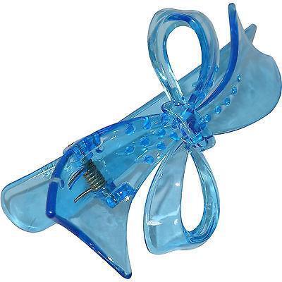 Blue Hair Bow Clip Grip Clamp Clasp Barrette Claw Grasp Girl Children Kid Womens Blue Hair Bow Clip Grip Clamp Clasp Barrette Claw Grasp Girl Children Kid Womens