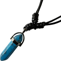 Blue Howlite Crystal Necklace Pendant Womens Mens Girls Natural Gemstone Jewellery