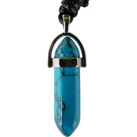 Blue Howlite Crystal Necklace Pendant Womens Mens Girls Natural Gemstone Jewellery